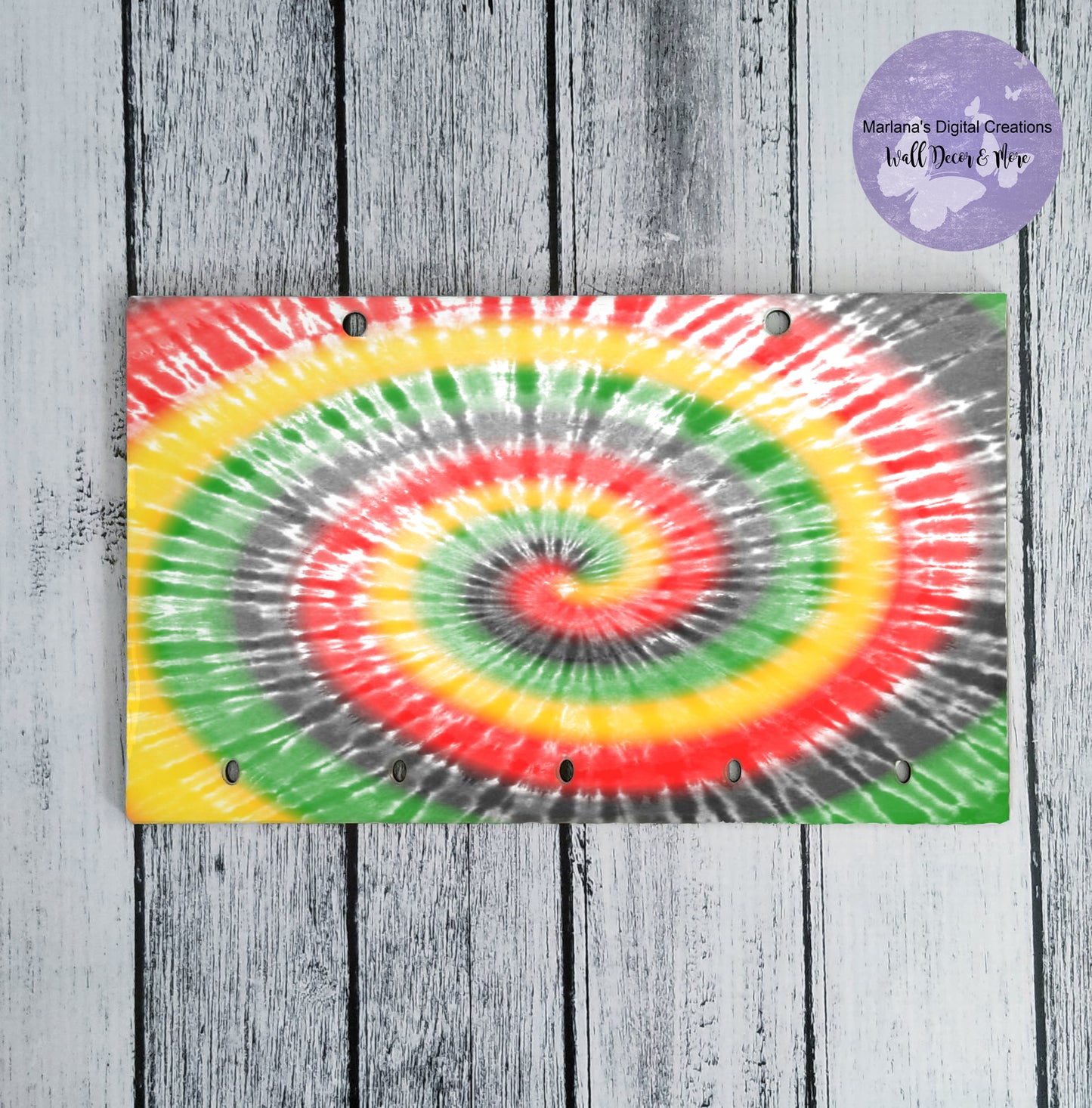 Rainbow Tie-Dye Key Rack