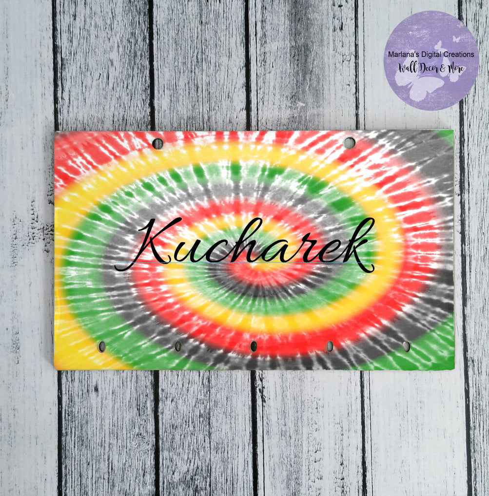 Rainbow Tie-Dye Key Rack