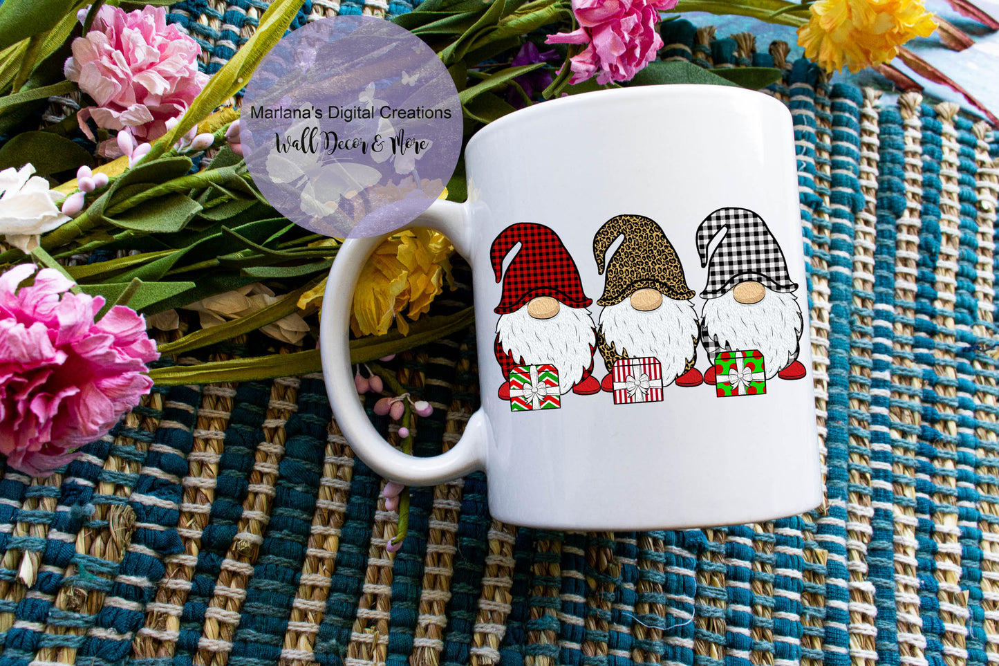3 Gnomes With Presents - Mug