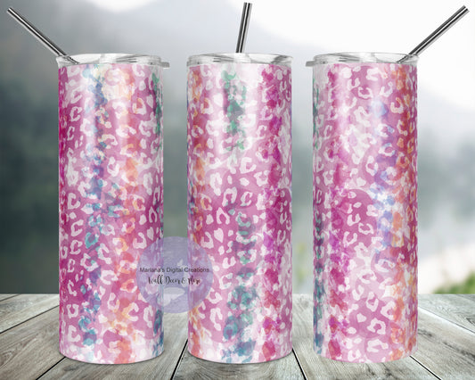 Cheetah Water Color 20oz Skinny Tumbler