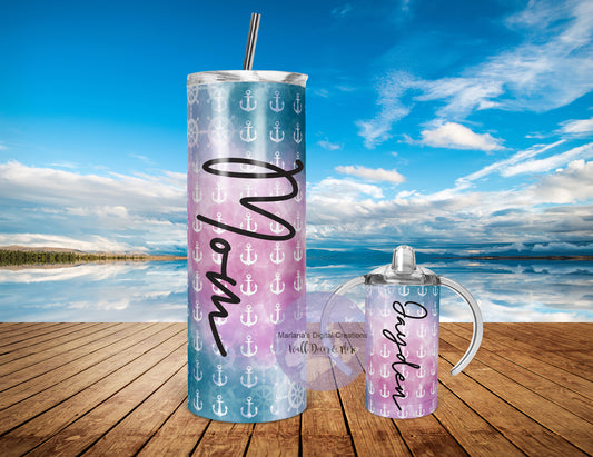 Anchor Pink 20oz Skinny Tumbler