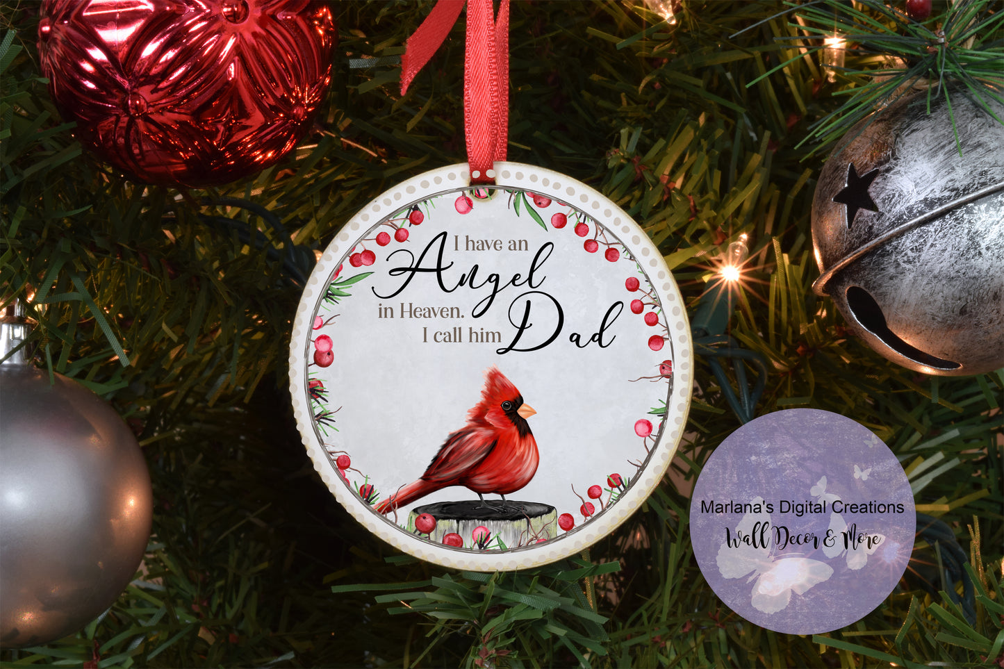 Angel In Heaven Cardinal Dad - Ornament