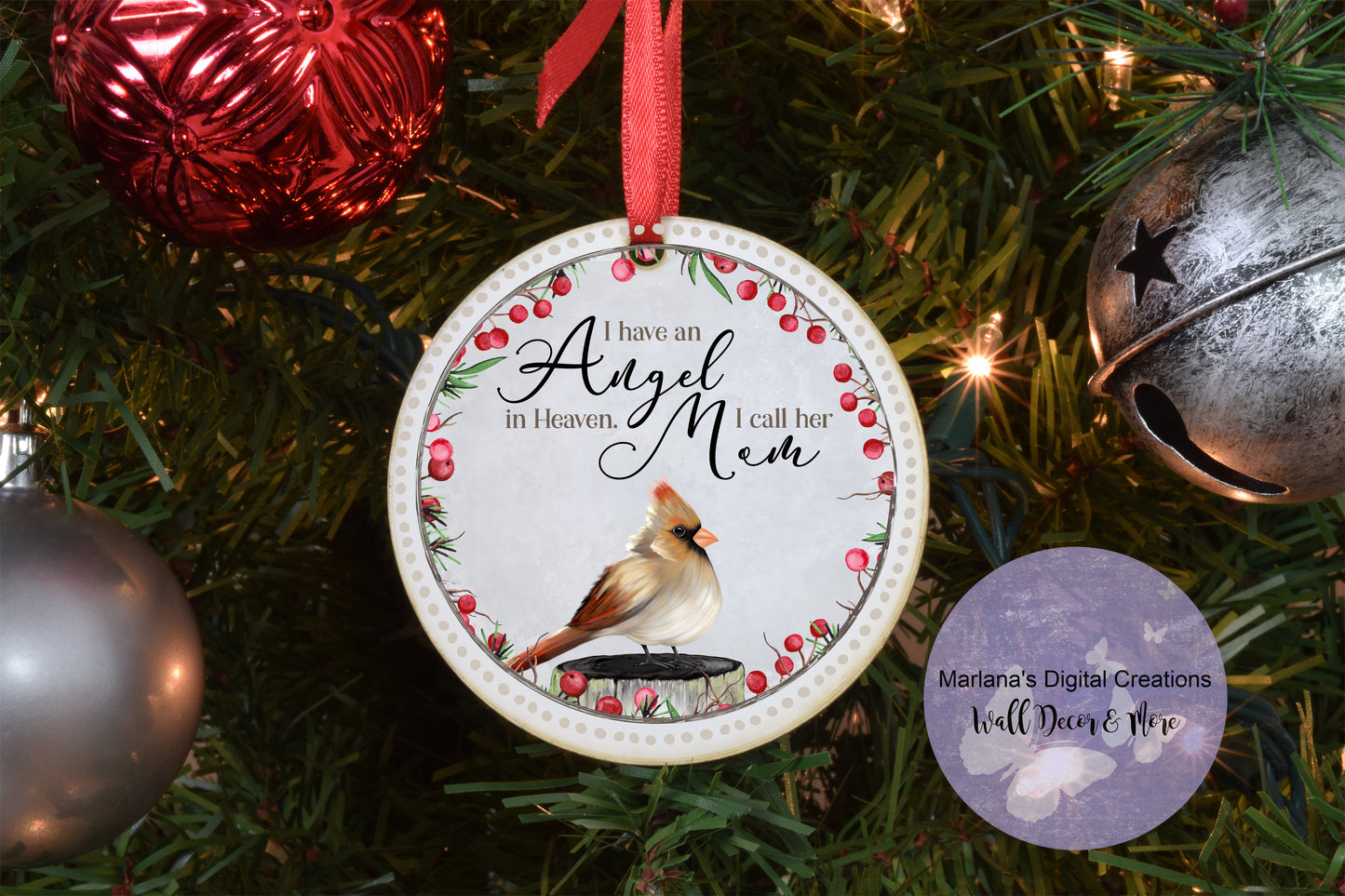 Angel In Heaven Cardinal Mom - Ornament