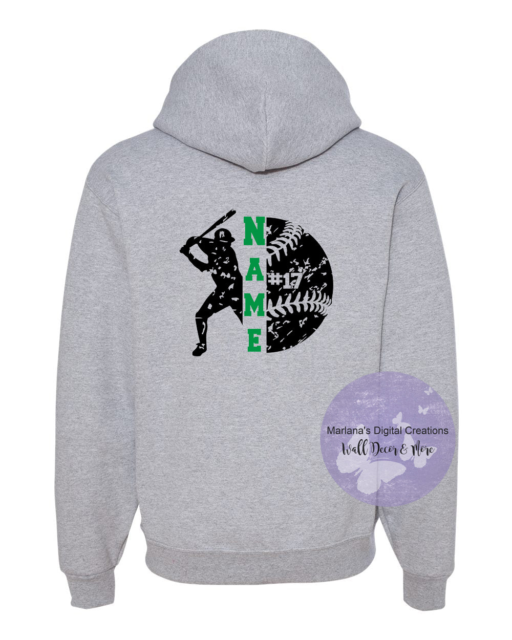 Grayling Baseball Personalized Unisex Hoodie Screen Print