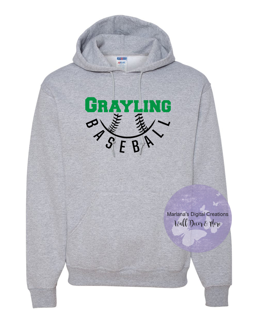 Grayling Baseball Personalized Unisex Hoodie Screen Print