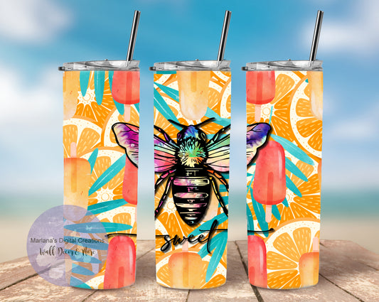 Bee Sweet Oranges Popsicles 20oz Skinny Tumbler