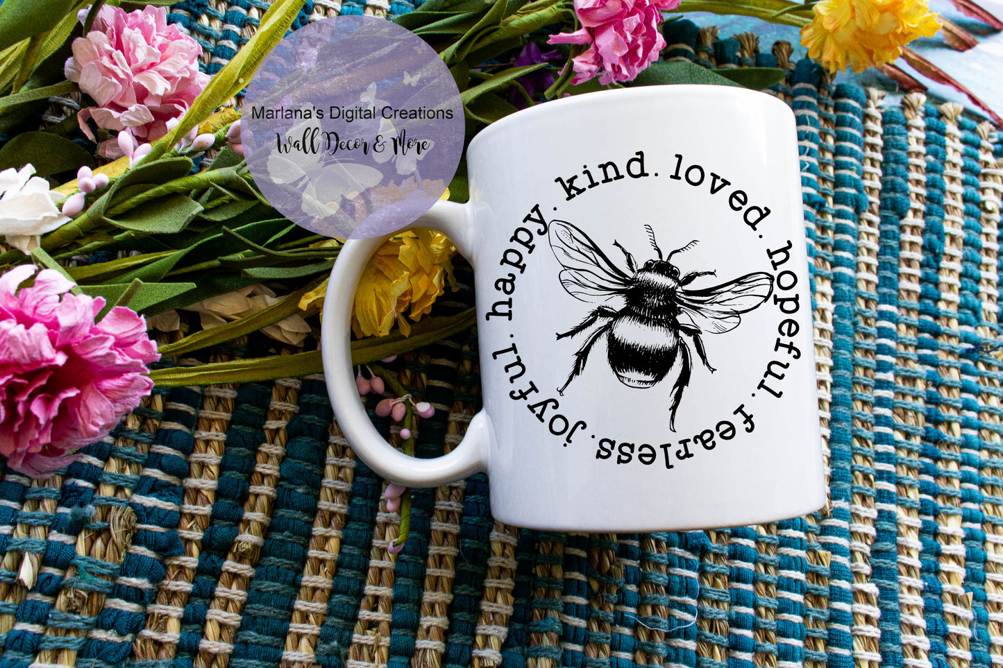 Bee Happy Kind Loved - Mug