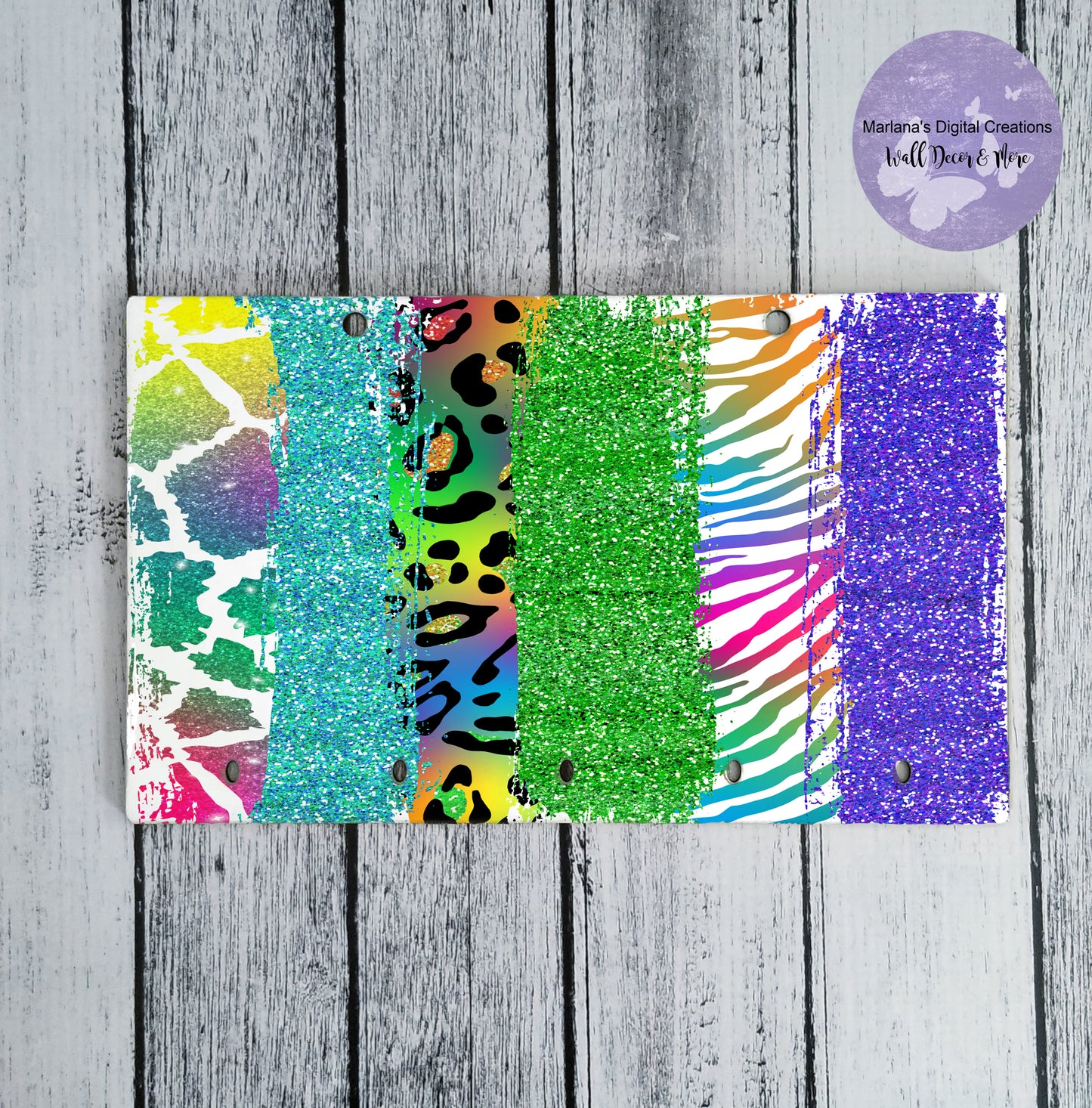 Brush Strokes Rainbow Animal Print 2 Key Rack