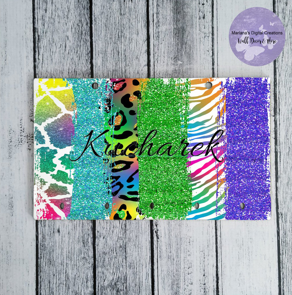 Brush Strokes Rainbow Animal Print 2 Key Rack