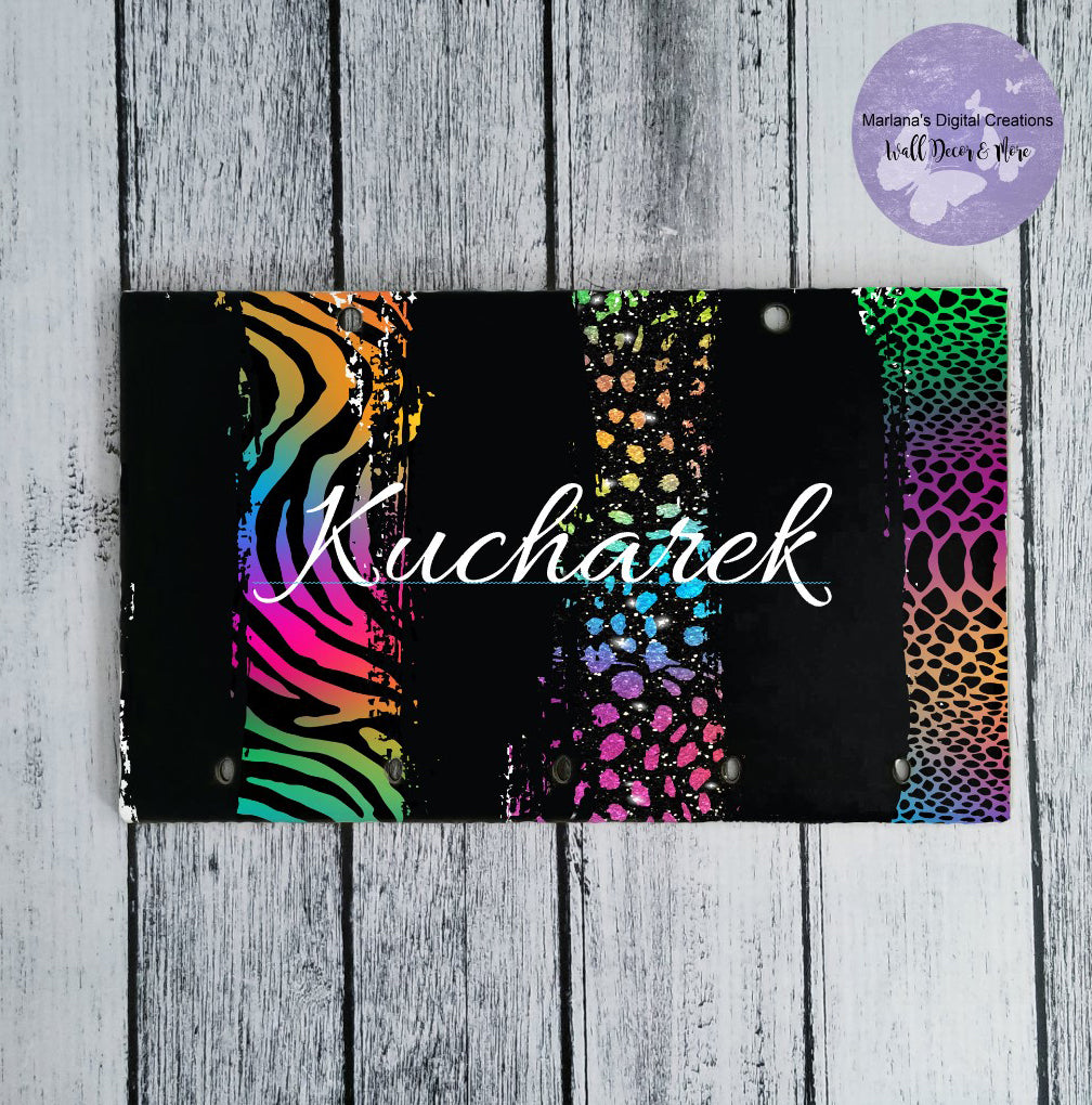 Brush Strokes Rainbow Animal Print 3 Key Rack