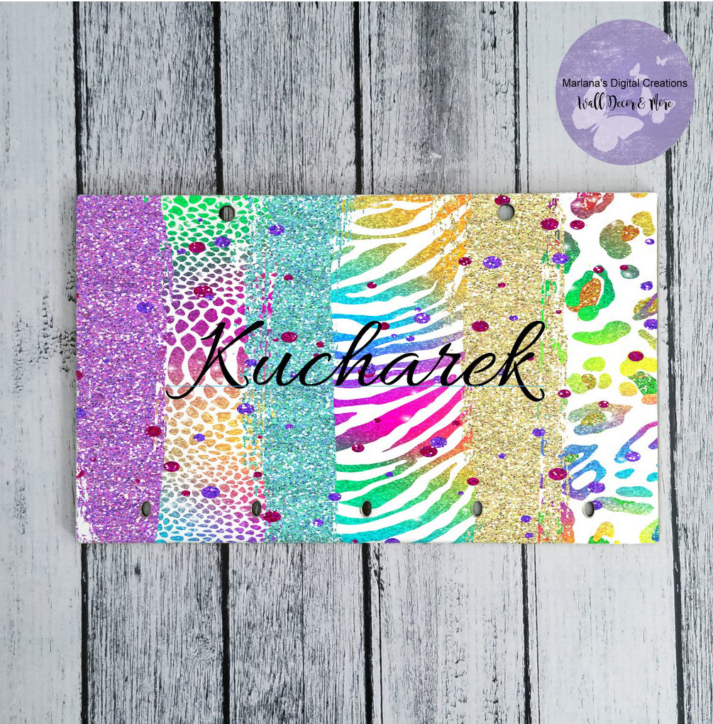 Brush Strokes Rainbow Animal Print 5 Key Rack