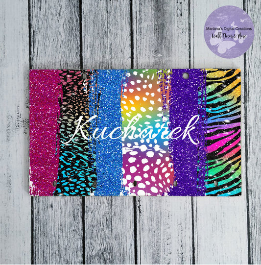Brush Strokes Rainbow Animal Print 6 Key Rack