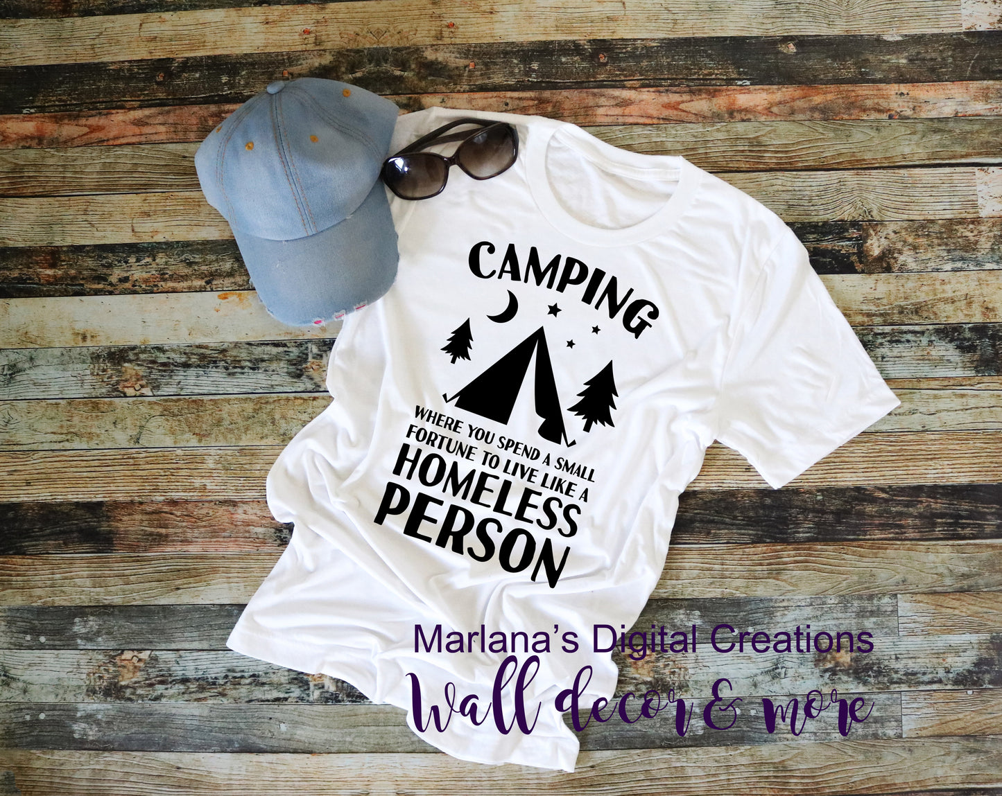 Camping Homeless Person - Vinyl Print