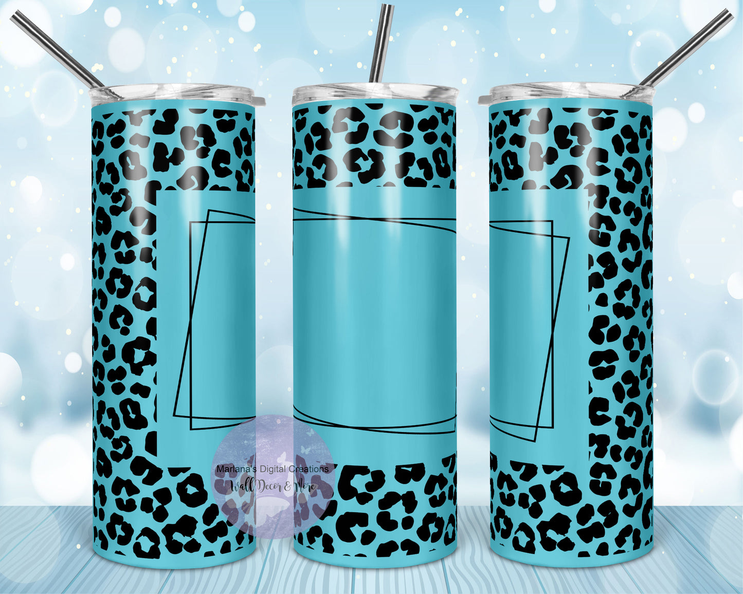 Cheetah Blue 20oz Skinny Tumbler