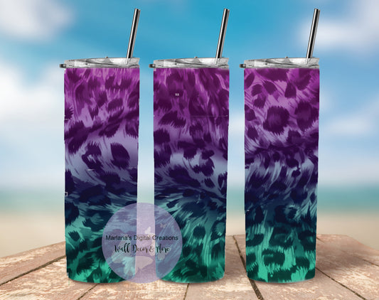 Cheetah Rainbow 20oz Skinny Tumbler