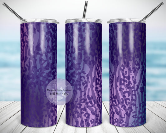 Cheetah Zebra Purple 20oz Skinny Tumbler