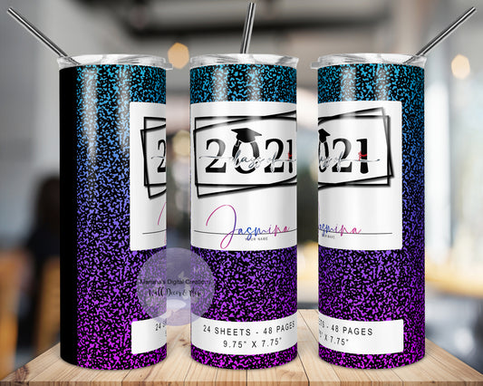 Class of 2021 Gradient Purple 20oz Skinny Tumbler