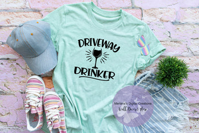 Driveway Drinker Wine - Vinyl Print