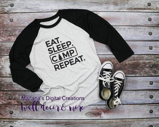 Eat Sleep Camp Repeat - Vinyl Print