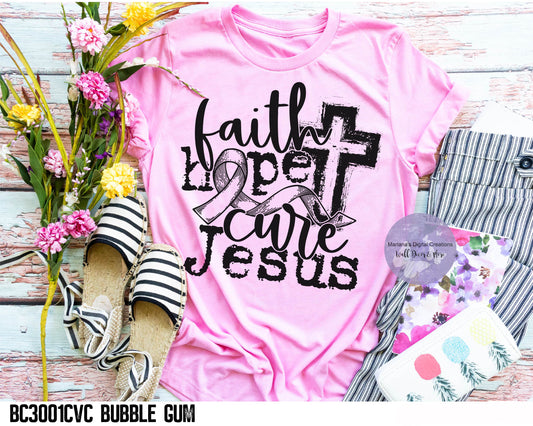 Faith Hope Cure Jesus HMD - Screen Print