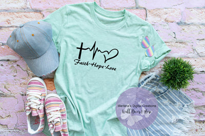 Faith Hope Love Heartbeat - Vinyl Print