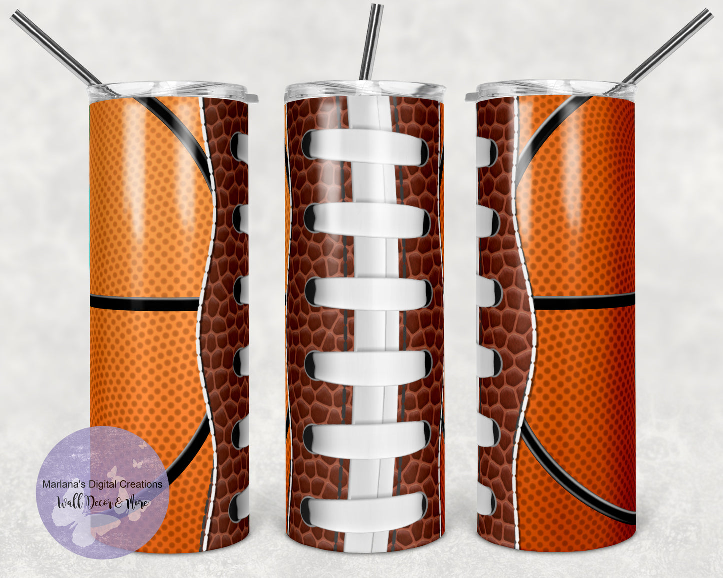 Football Basketball Combo 20oz Skinny Tumbler