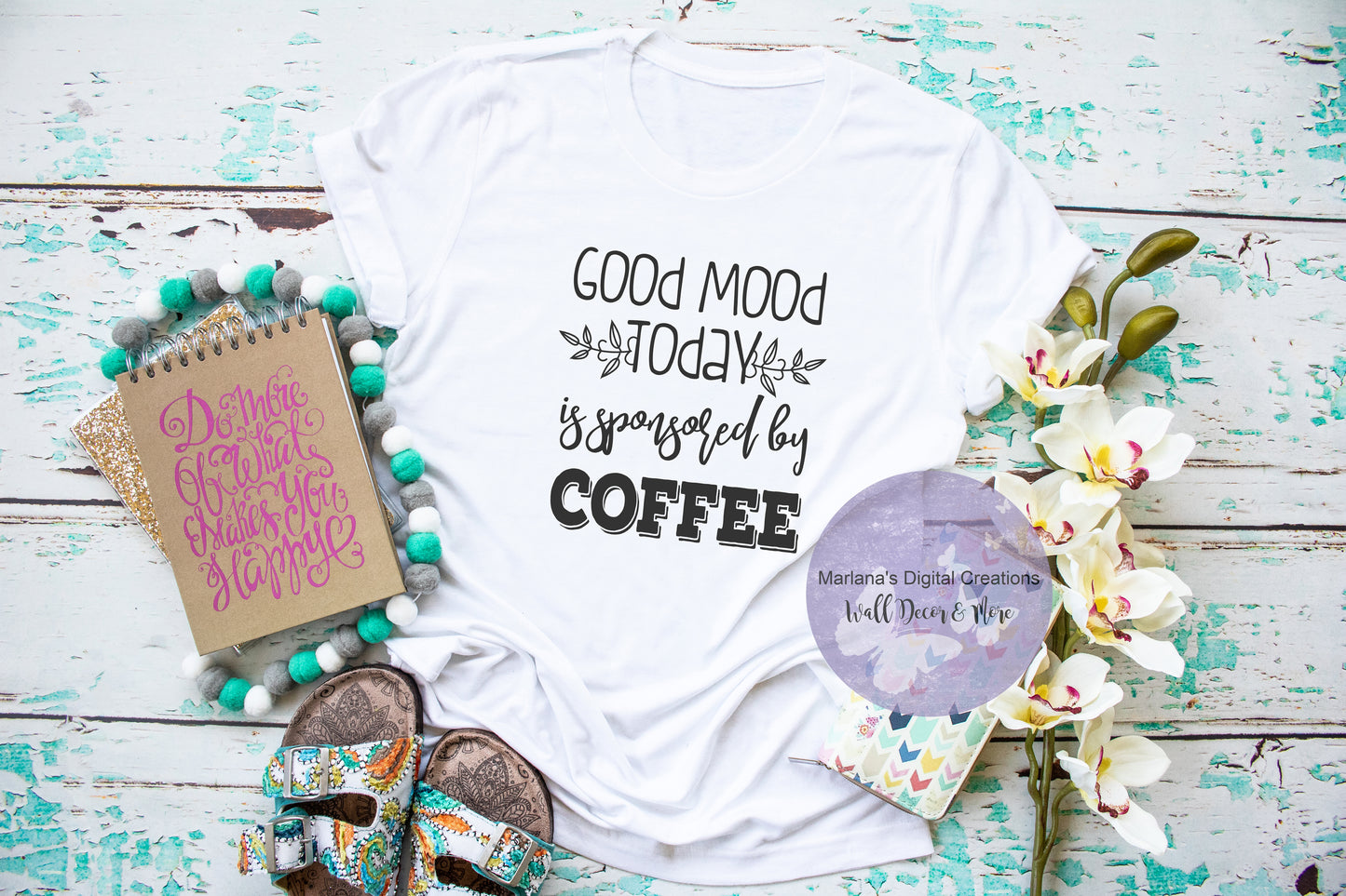 Good Mood Today Sponsored By Coffee - Vinyl Print