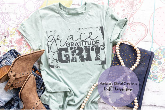 Grace Gratitude and Grit - Screen Print