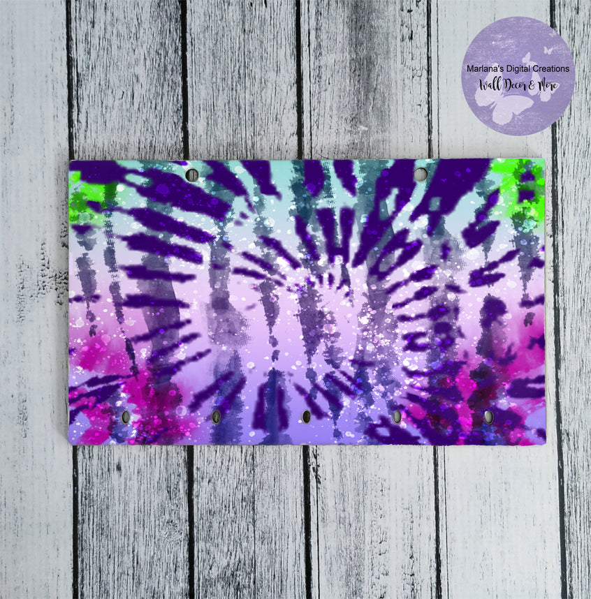 Green Purple Pink Tie-Dye Key Rack