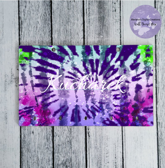 Green Purple Pink Tie-Dye Key Rack