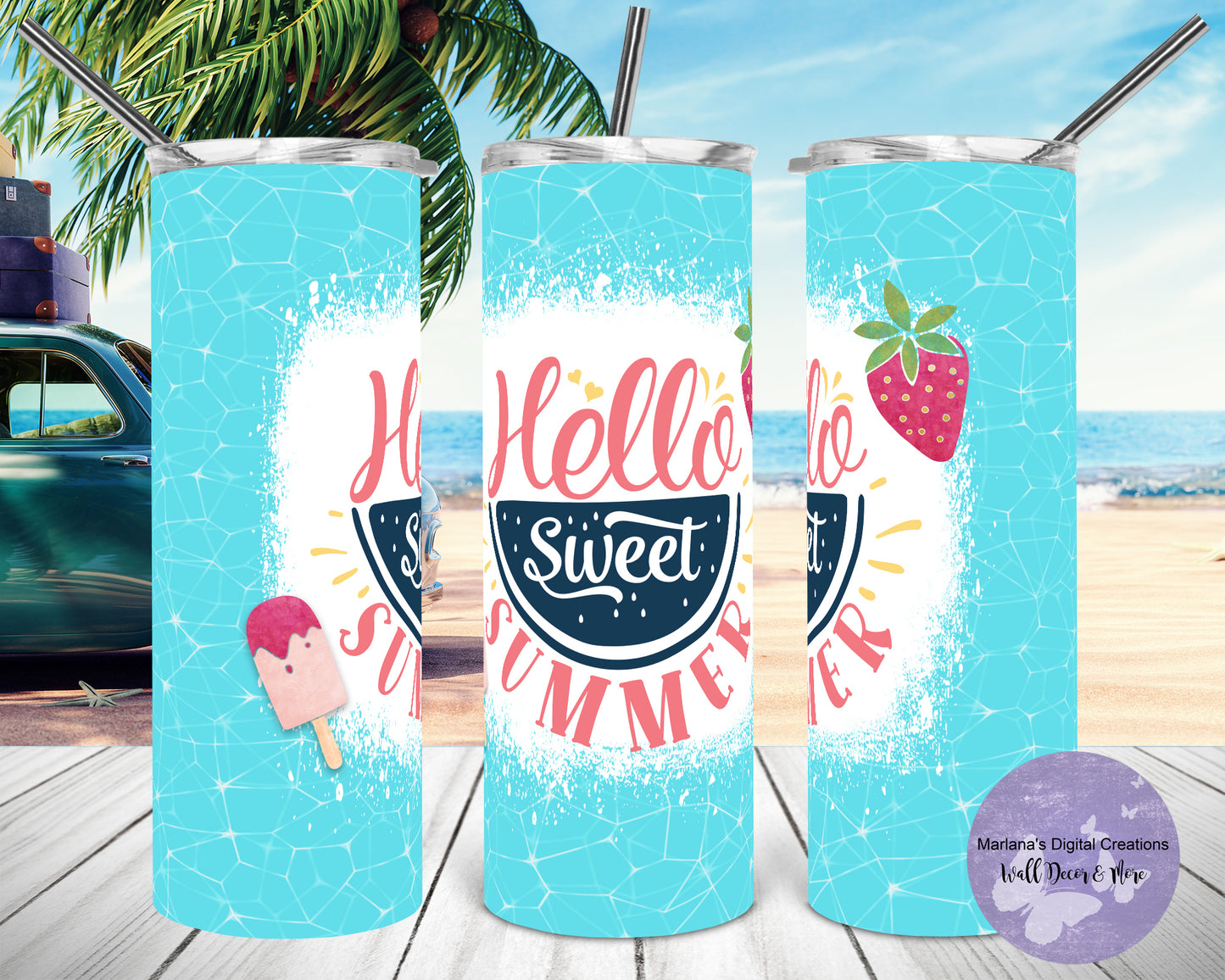 Hello Sweet Summer 20oz Skinny Tumbler