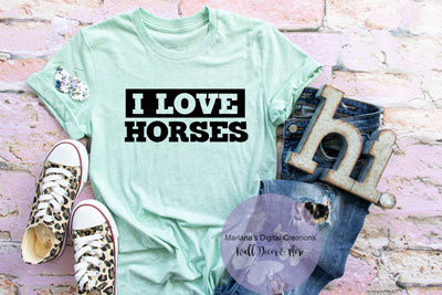 I Love Horses - Vinyl Print