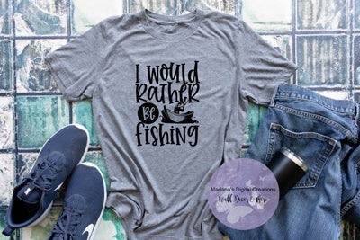 I Would Rather Be Fishing - Vinyl Print