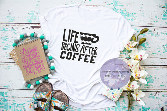 Life Begins After Coffee - Vinyl Print