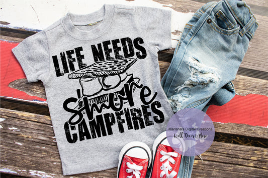 Life Needs Smore Campfires HMD - Youth Screen Print