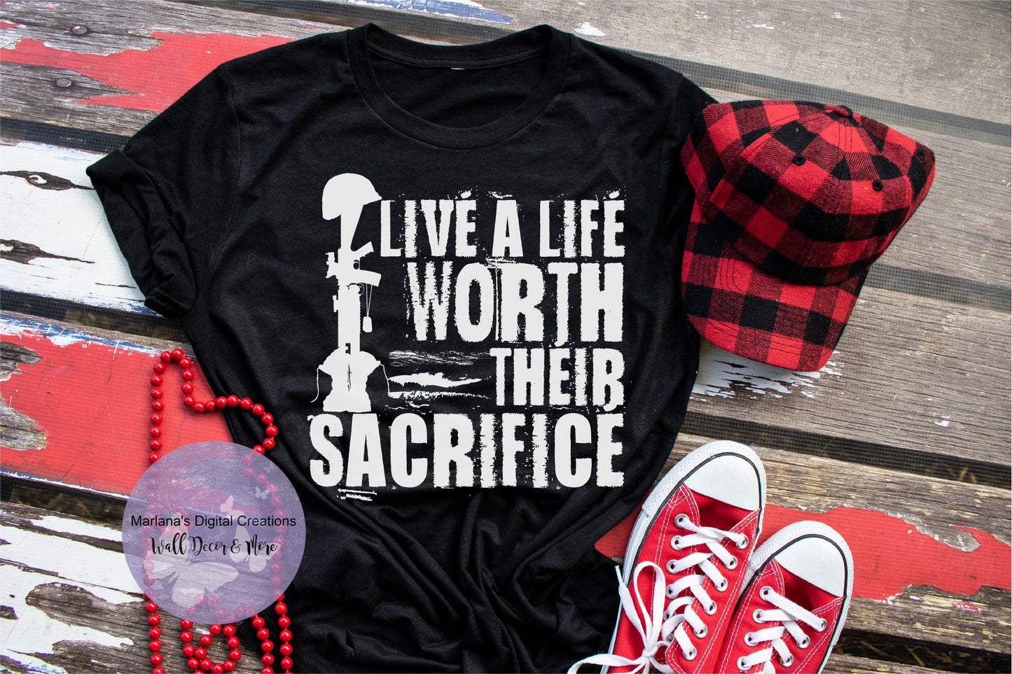 Live A Life Worth Their Sacrifice HMD - Screen Print
