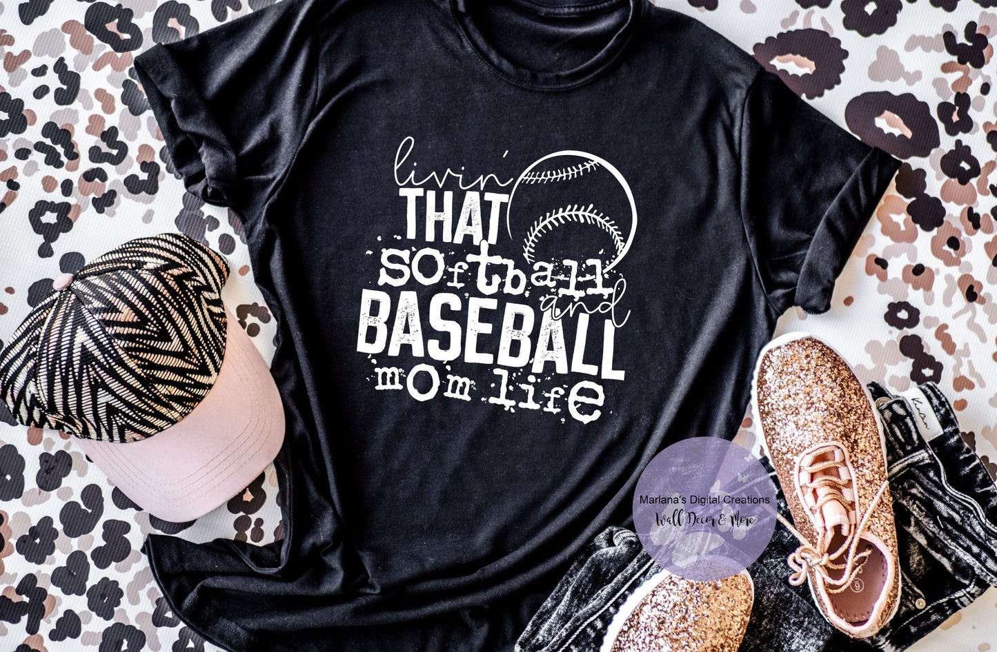 Livin' That Softball Baseball Mom Life HMD - Screen Print