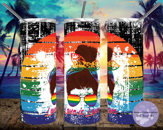 Love Is Love Bun 20oz Skinny Tumbler