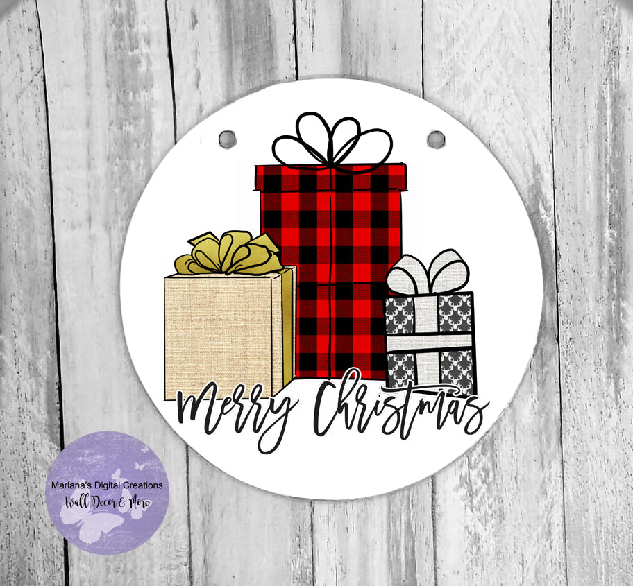 Merry Christmas Presents - Circle Sign