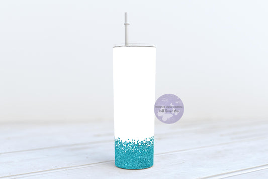 Baby Blue Glitter 20oz Skinny Tumbler