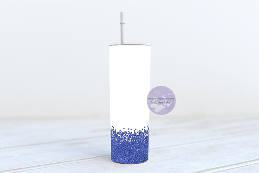 Dark Blue Glitter 20oz Skinny Tumbler