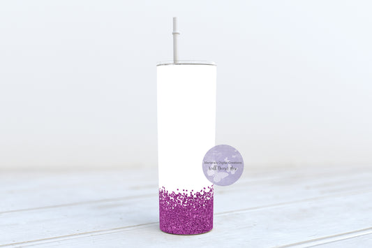 Dark Pink Glitter 20oz Skinny Tumbler