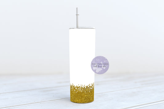 Gold Glitter 20oz Skinny Tumbler