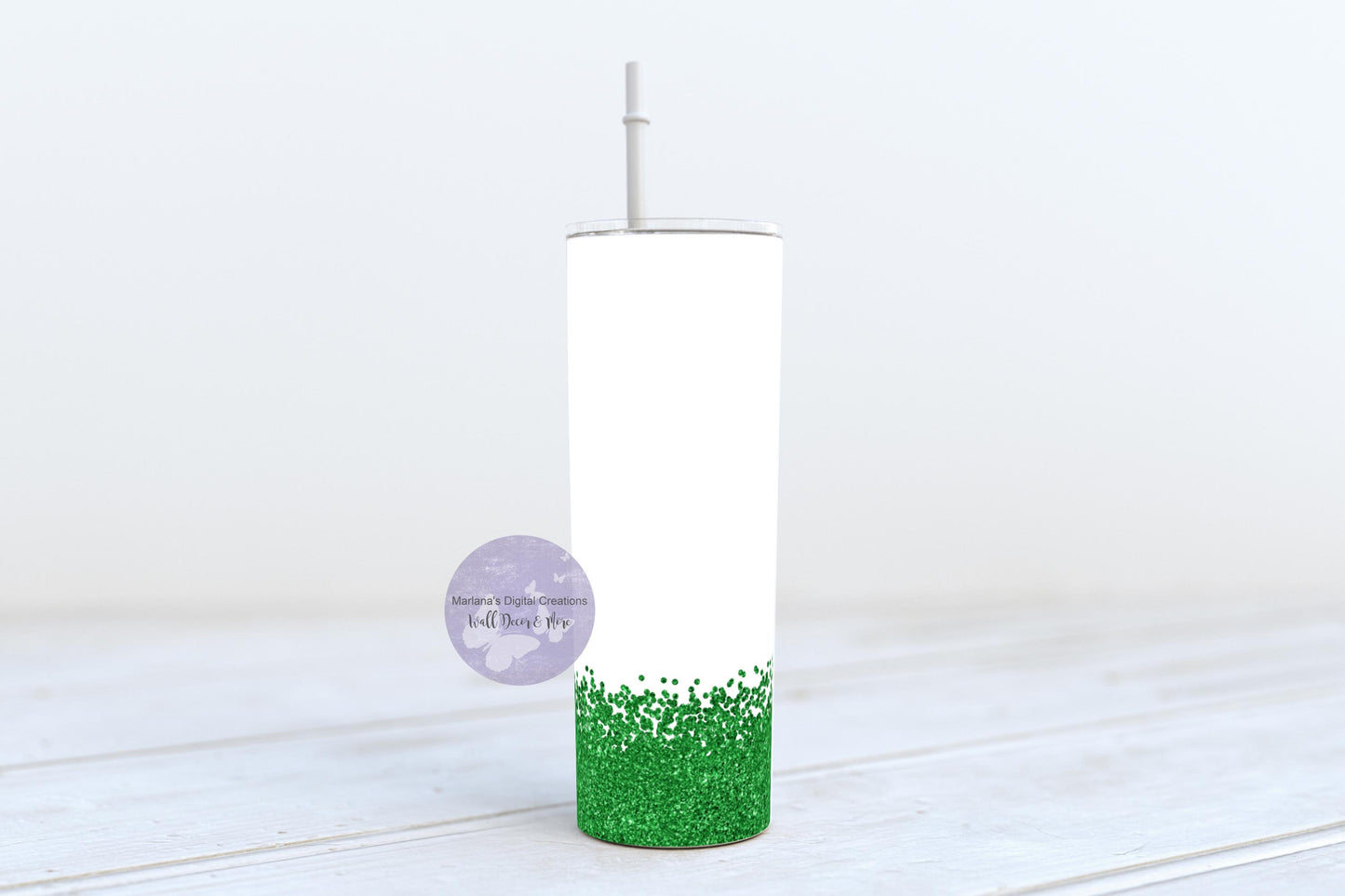 Green Glitter 20oz Skinny Tumbler