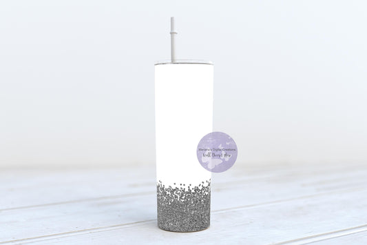 Silver Glitter 20oz Skinny Tumbler