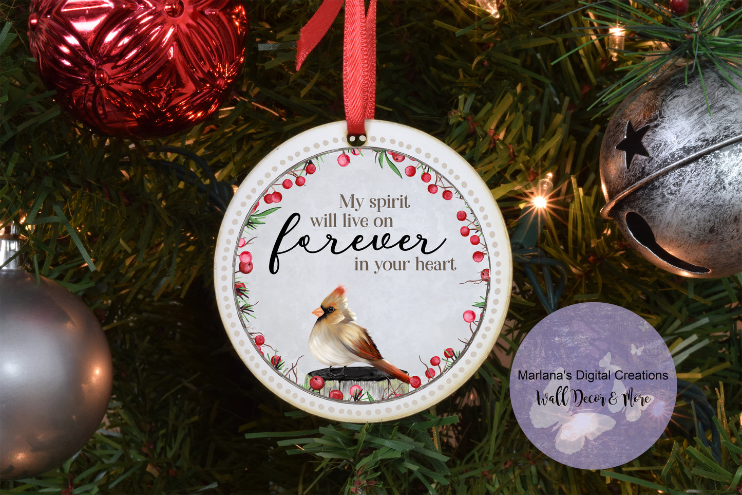 My Spirit Will Live On Female Cardinal - Ornament