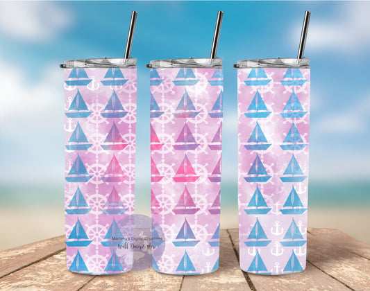 Pink Sail 20oz Skinny Tumbler