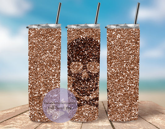 Gold Glitter Skull 20oz Skinny Tumbler