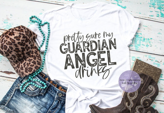 Pretty Sure My Guardian Angel Drinks HMD - Screen Print