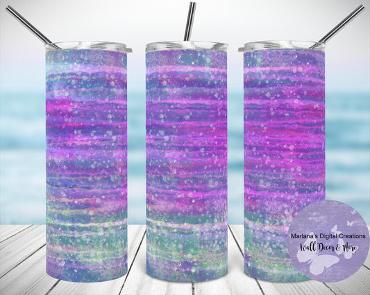 Purple Teal Ocean 20oz Skinny Tumbler